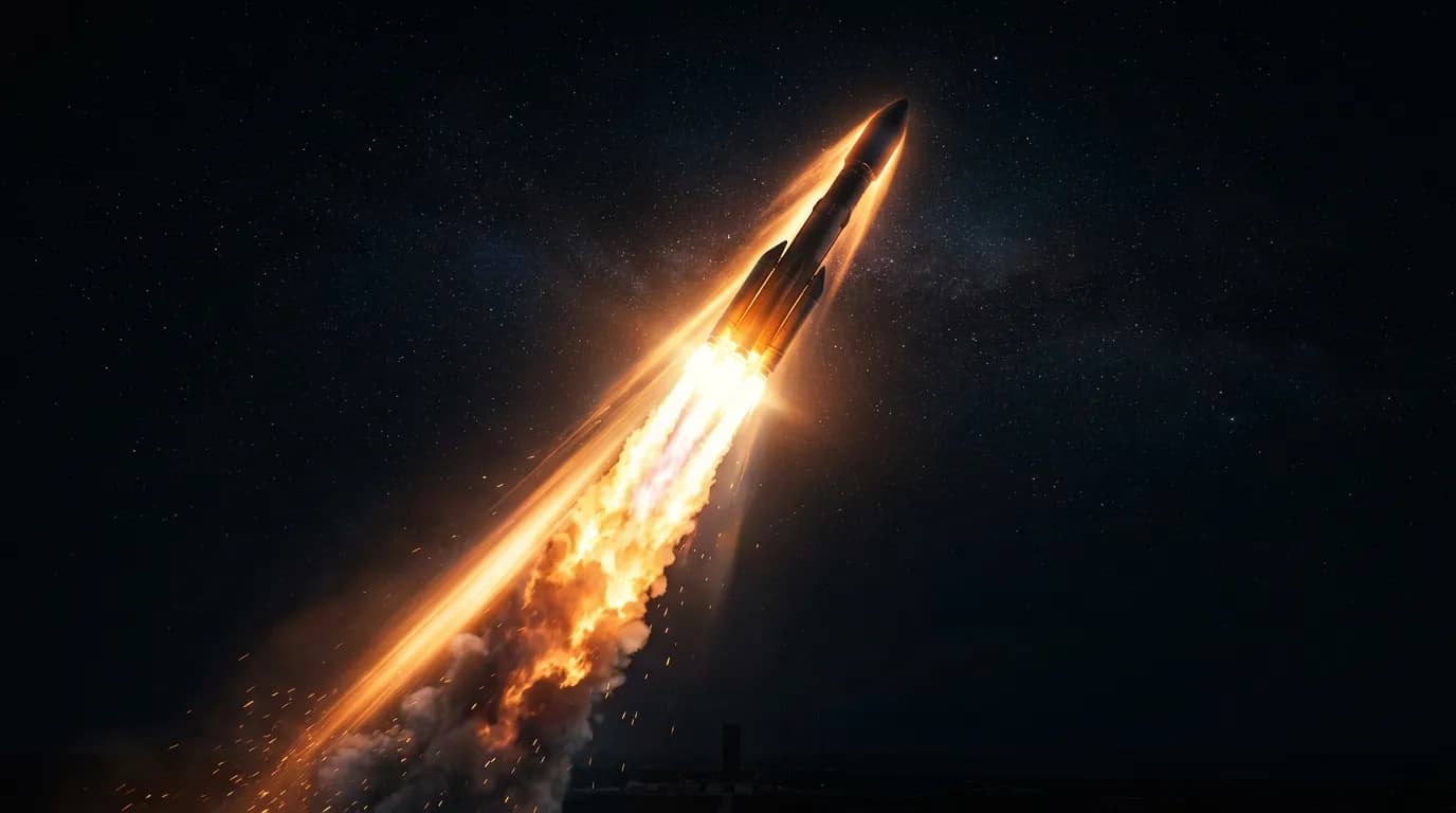 Rocket launching representing fast track growth and rapid results with Online Website Marketing