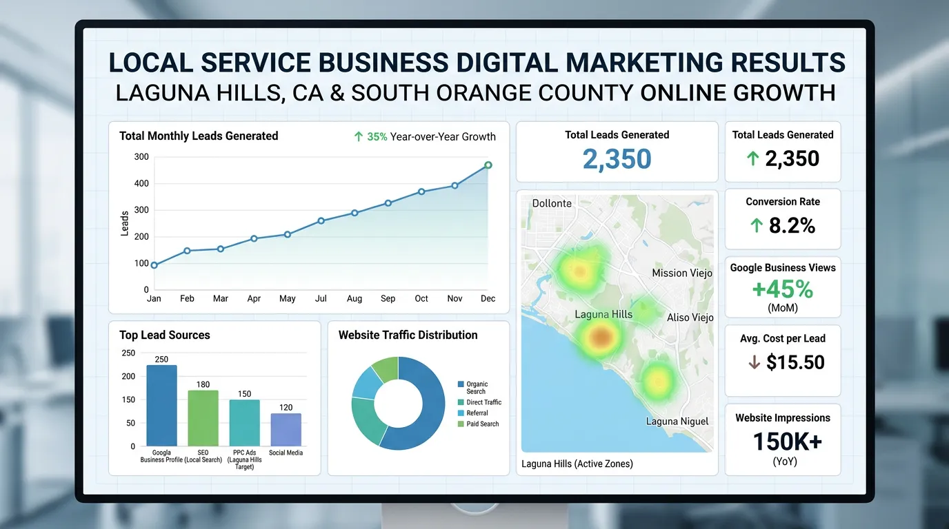 Laguna Hills CA business digital marketing and lead generation results for South Orange County businesses