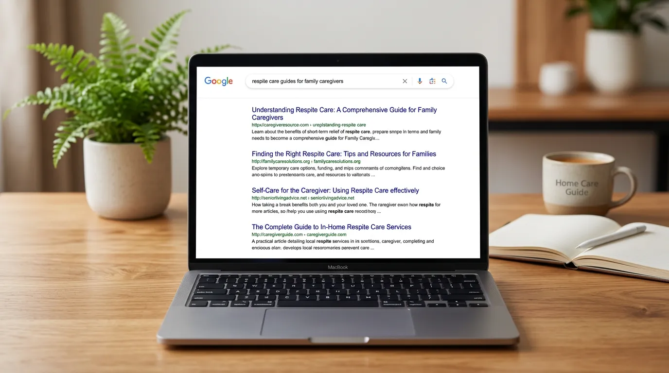 Respite care educational caregiver guides and articles ranking in Google for awareness