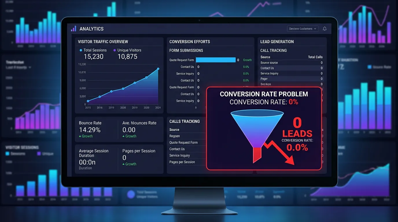 Website not converting showing high traffic but zero form submissions or calls conversion rate problem