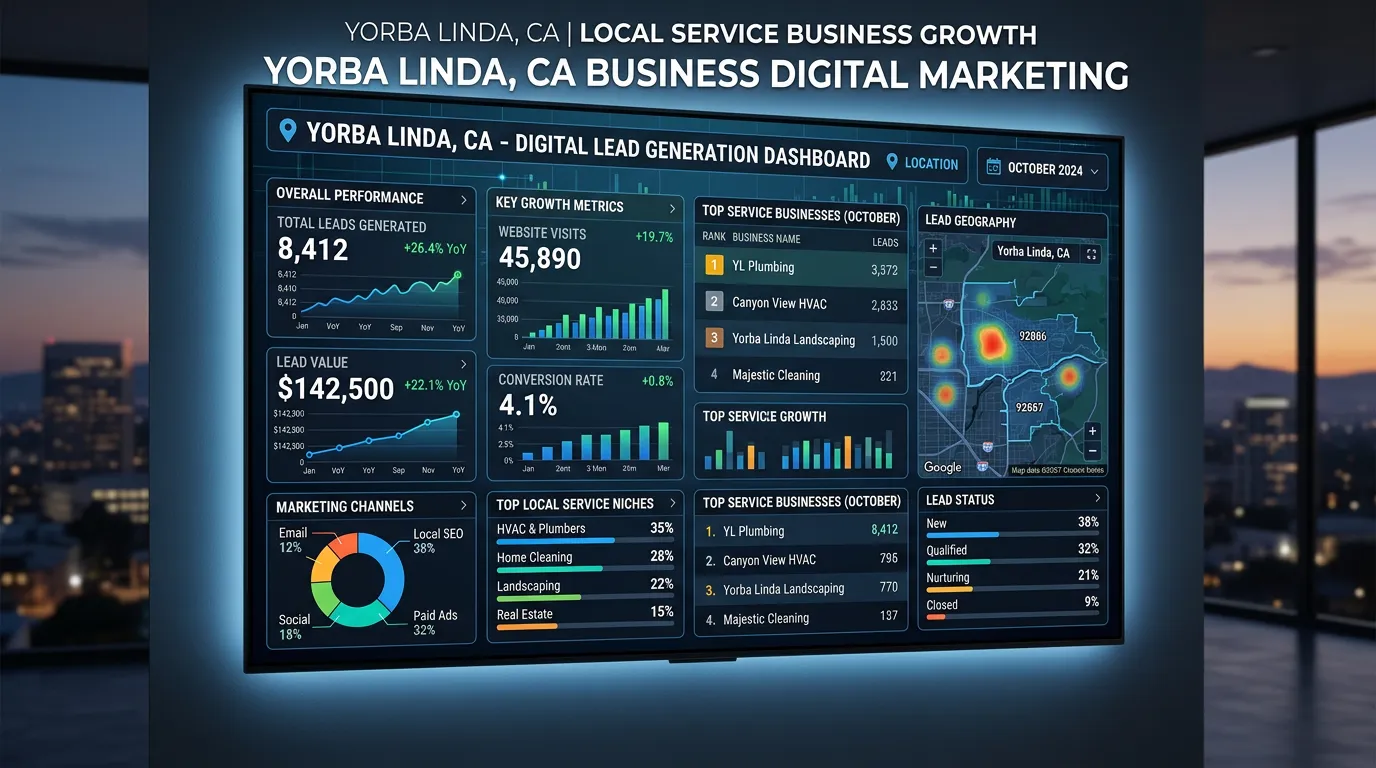 Yorba Linda CA business lead generation and digital marketing results for local service businesses