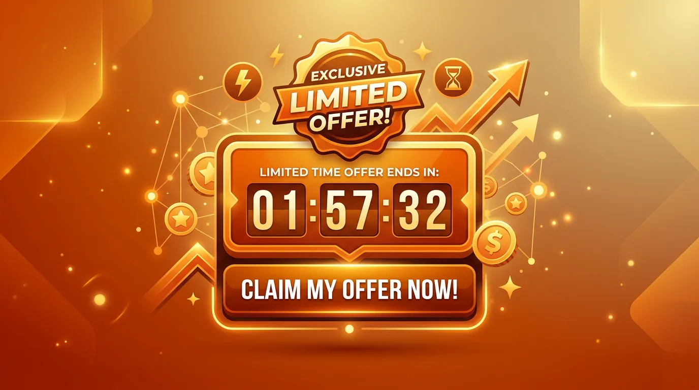 Urgency countdown timer and scarcity CTA concept for call to action conversion optimization