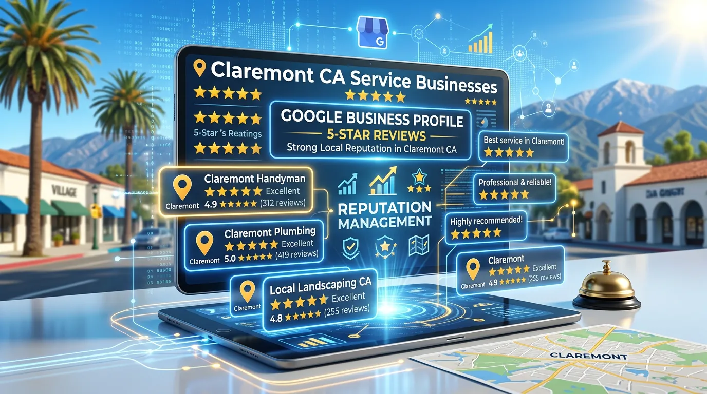 Claremont California Google Business Profile showing 5-star reviews and strong local reputation
