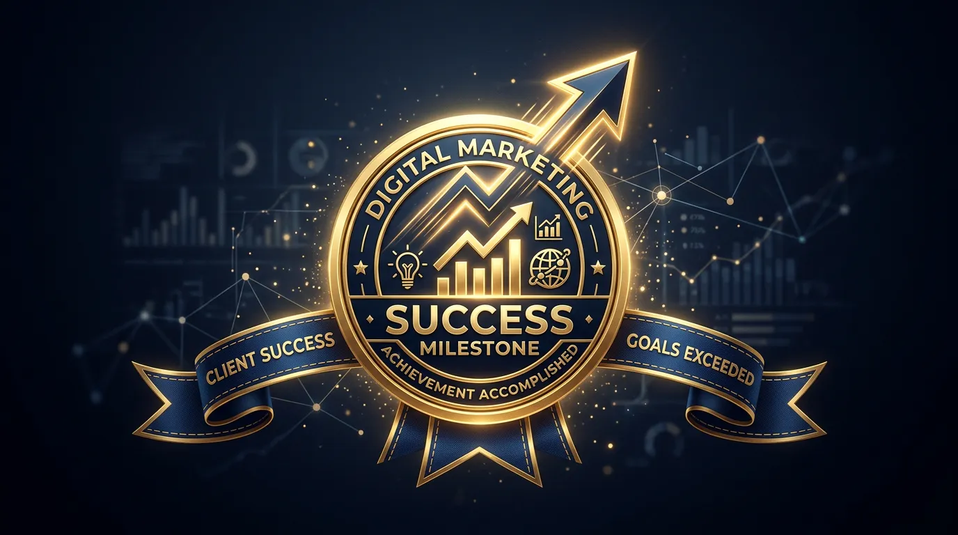 Achievement badge graphic of the kind used to mark a project milestone