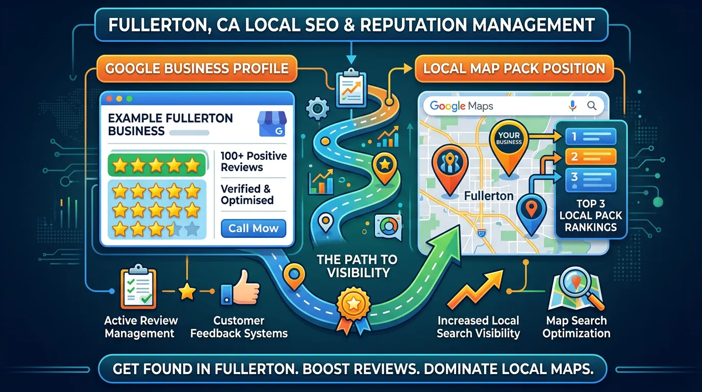 Fullerton California Google Business Profile 5-star reviews and strong local map pack position
