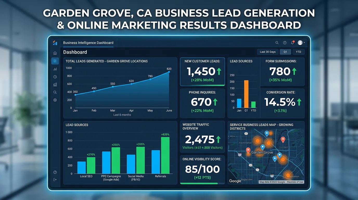 Garden Grove CA business lead generation and online marketing results for local service businesses