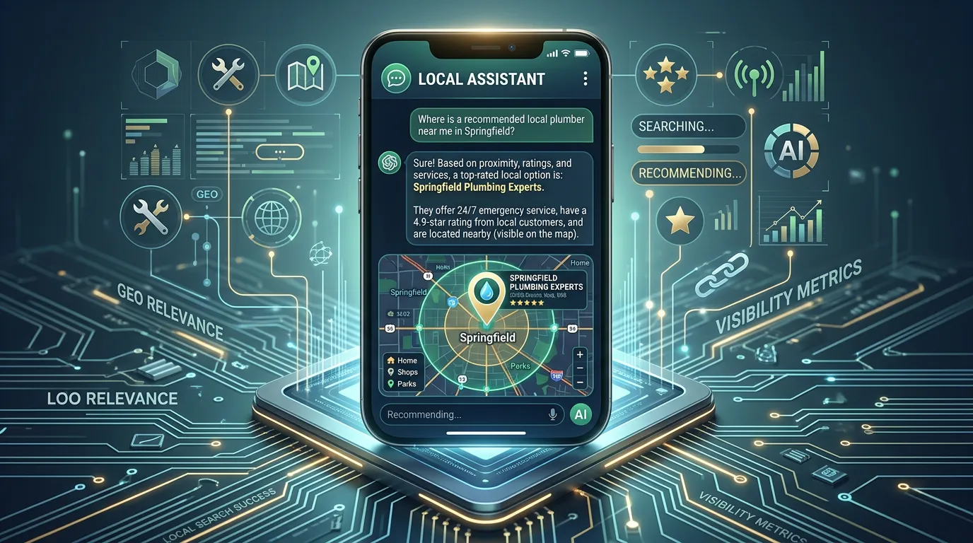 Local service business cited in AI chatbot answer showing GEO success and AI search visibility result