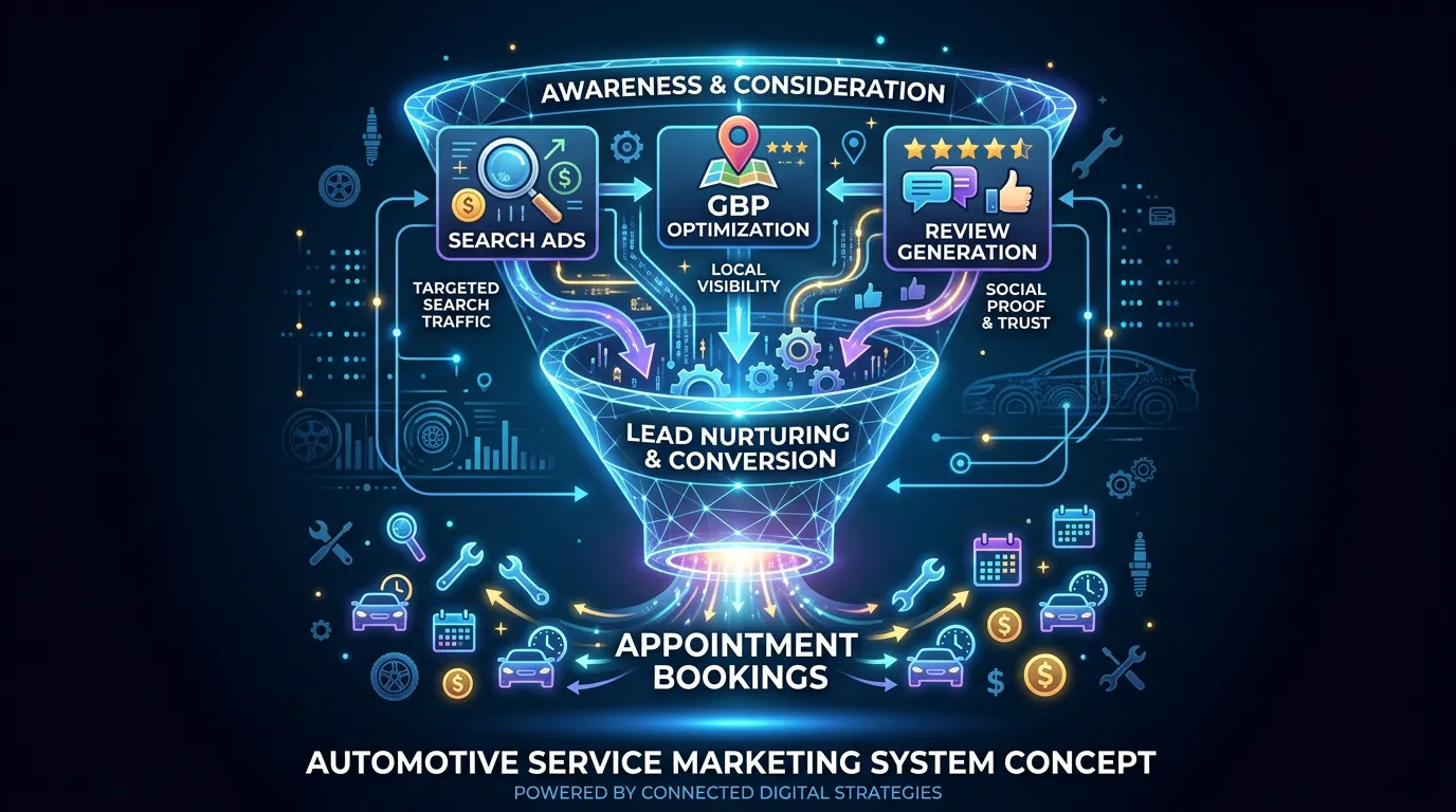 Auto services industry marketing ROI showing consistent lead generation from local SEO and PPC for automotive businesses