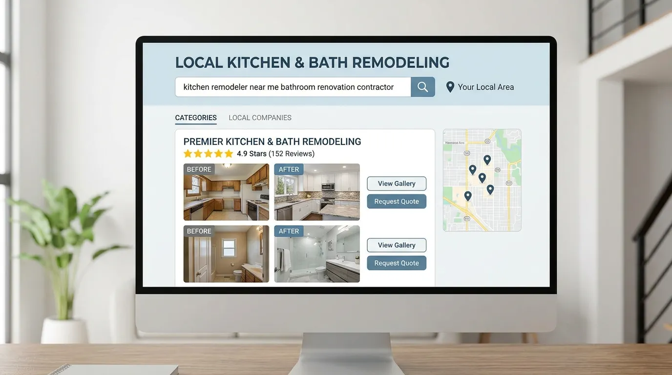 Kitchen bath remodeler local search results for kitchen remodeler near me with before after project photos and high ratings