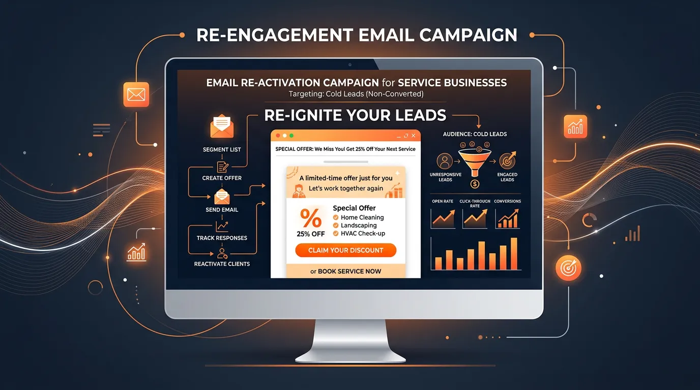 Re-engagement email campaign targeting cold leads who did not convert with special offer message