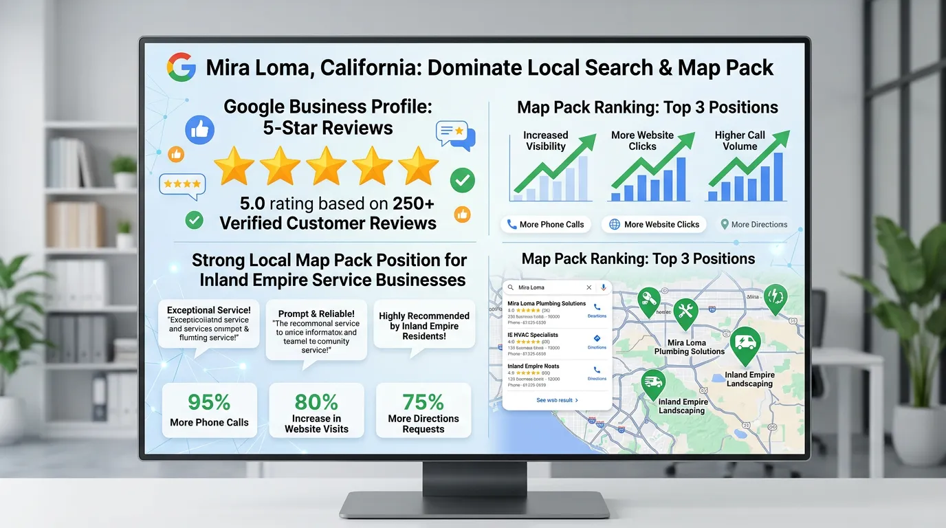 Mira Loma California Google Business Profile 5-star reviews and strong Inland Empire local presence