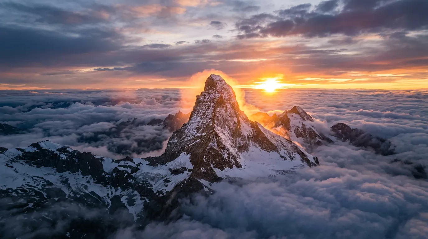 Mountain peak at sunrise representing long-term vision and goals for Online Website Marketing