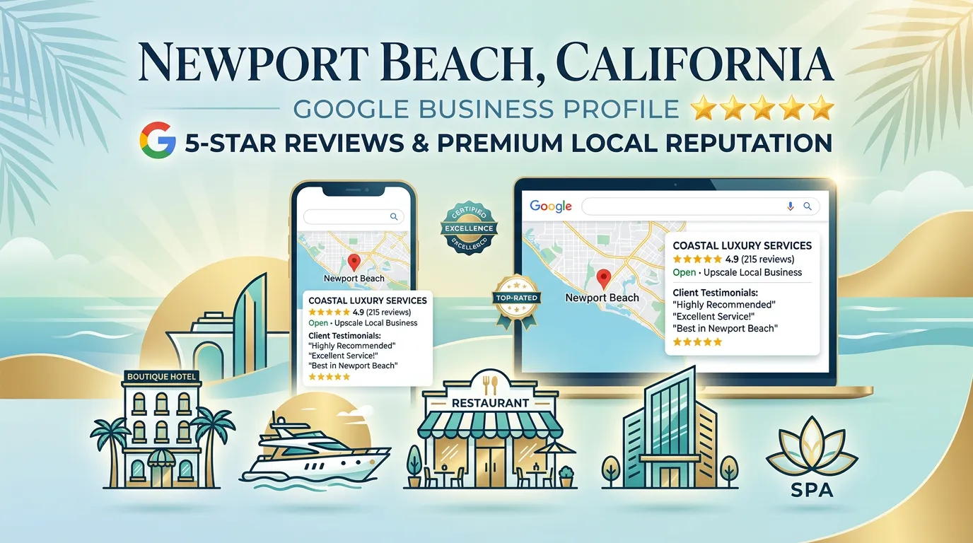 Newport Beach California Google Business Profile 5-star reviews and premium local reputation management