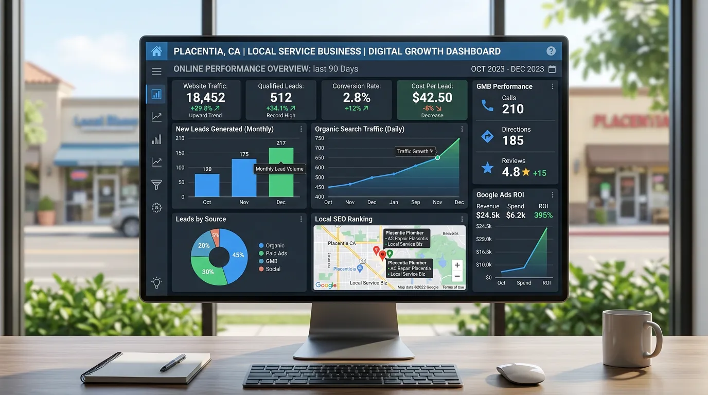 Placentia CA business lead generation and digital marketing results for local service businesses in North Orange County