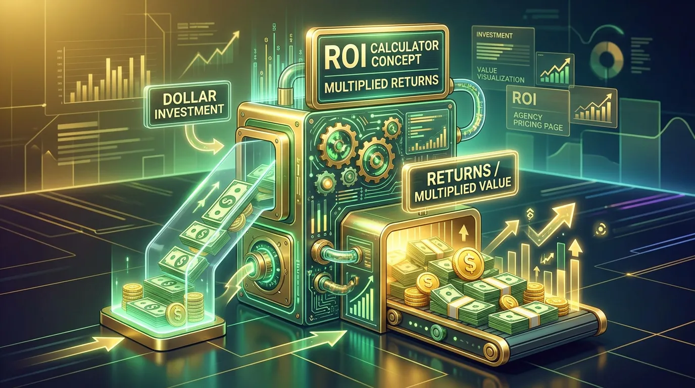 ROI calculator showing marketing investment returns for Online Website Marketing pricing page