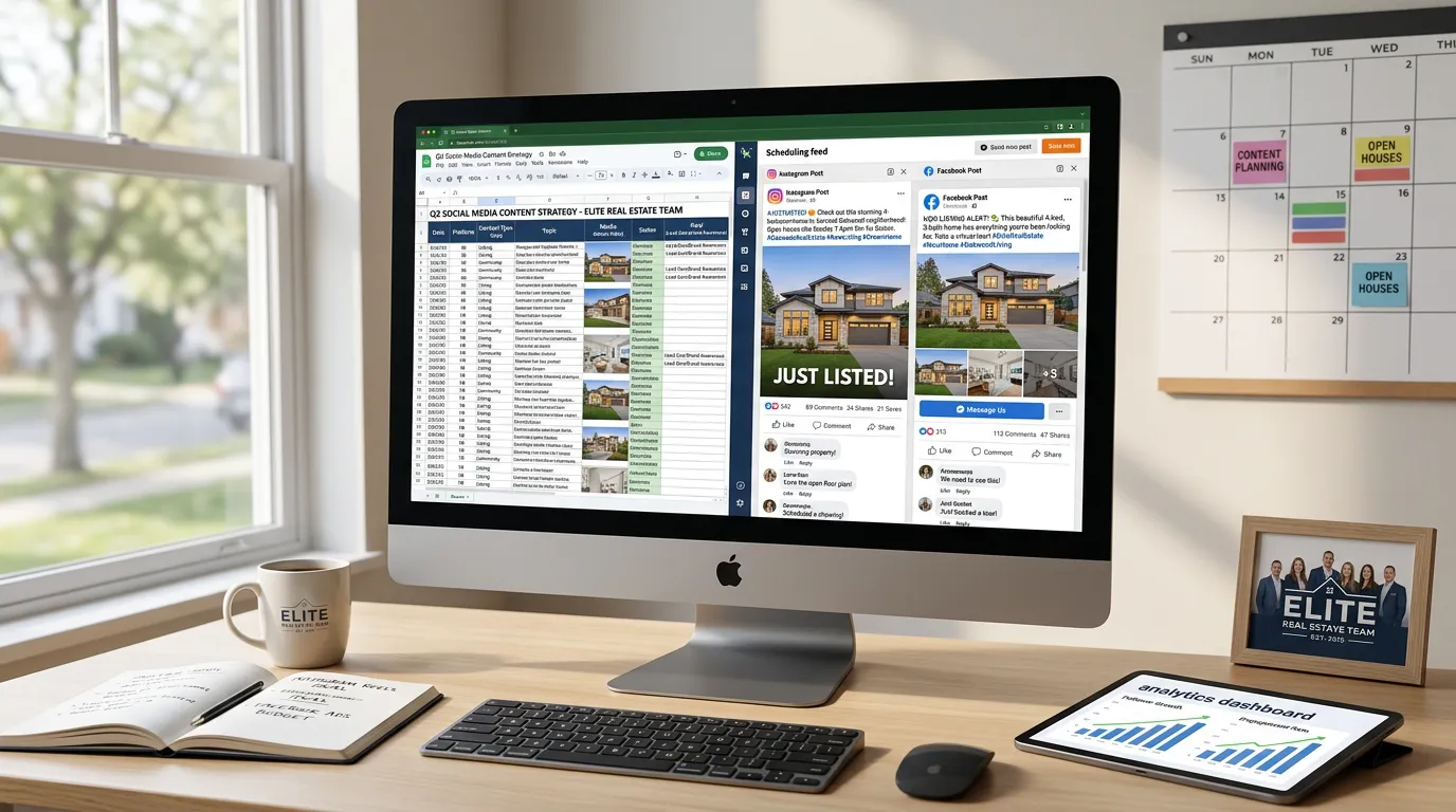 Real estate agent social media marketing with home listing posts getting high engagement on Instagram and Facebook