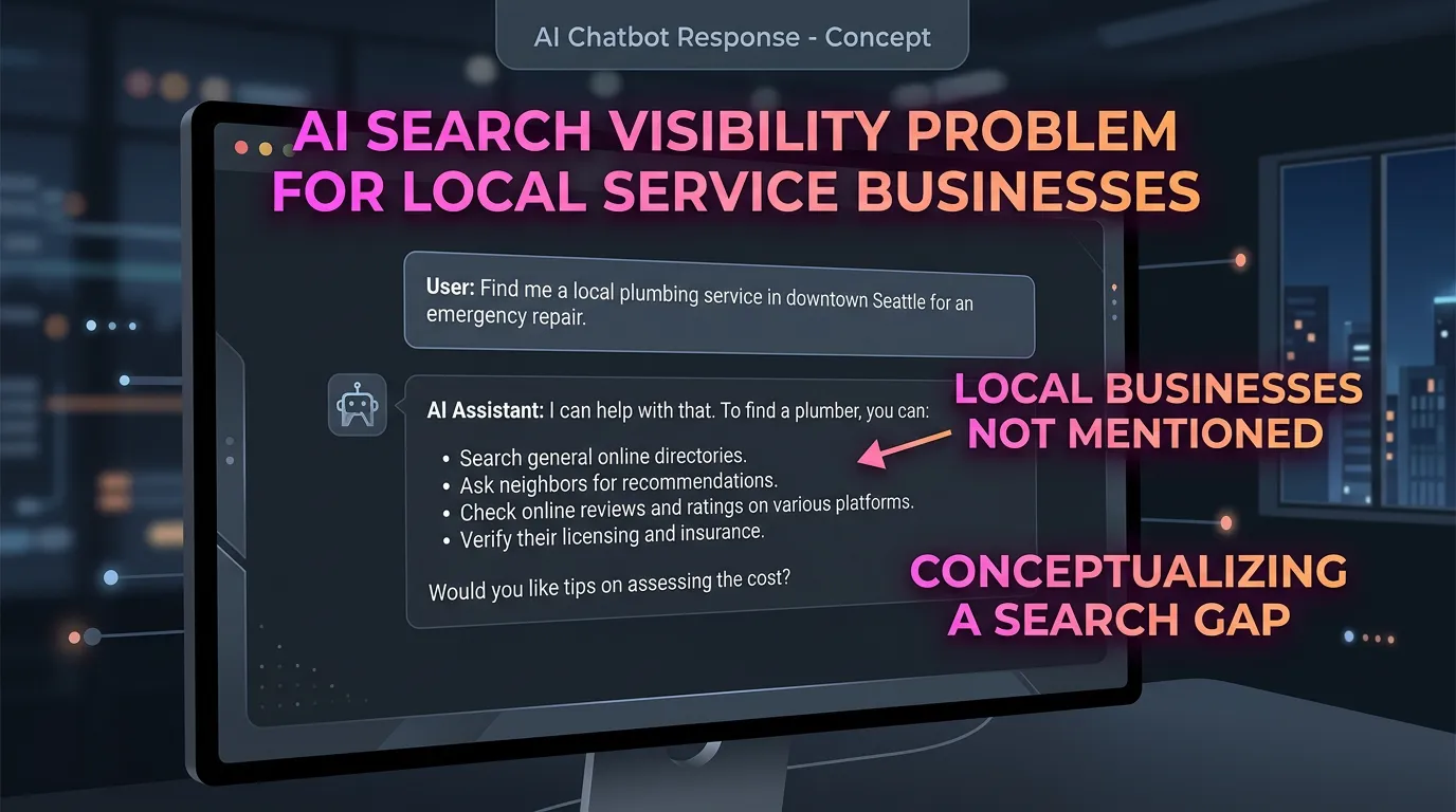 ChatGPT not mentioning local business showing AI search visibility gap for local service businesses